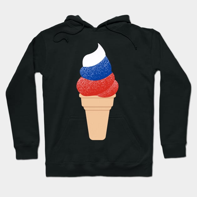 Funny Russian Flag Ice Cream Hoodie by sqwear